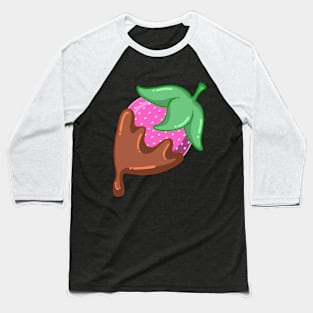 Chocolate Covered Strawberry Dripping in Chocolate Fresh Berry Dessert Design Baseball T-Shirt